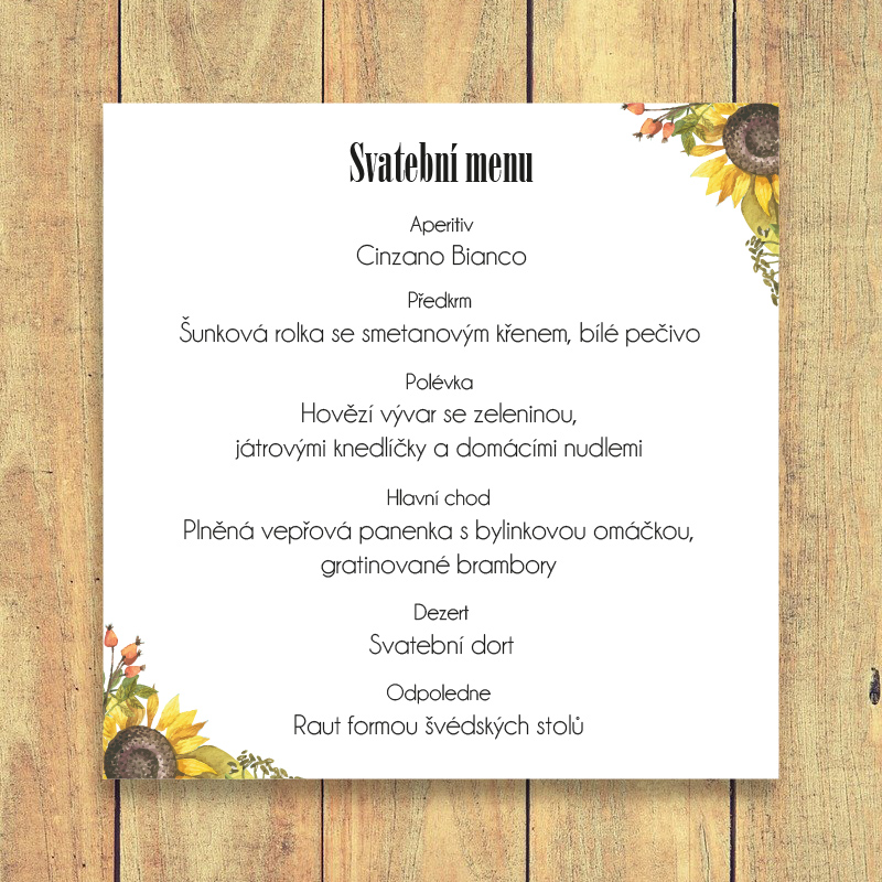 Svatební menu - PODZIMNÍ
