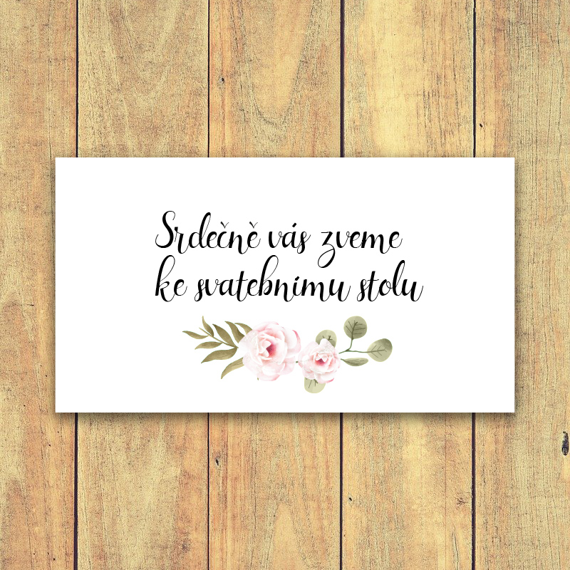 Pozvání ke svatebnímu stolu - RŮŽOVÉ